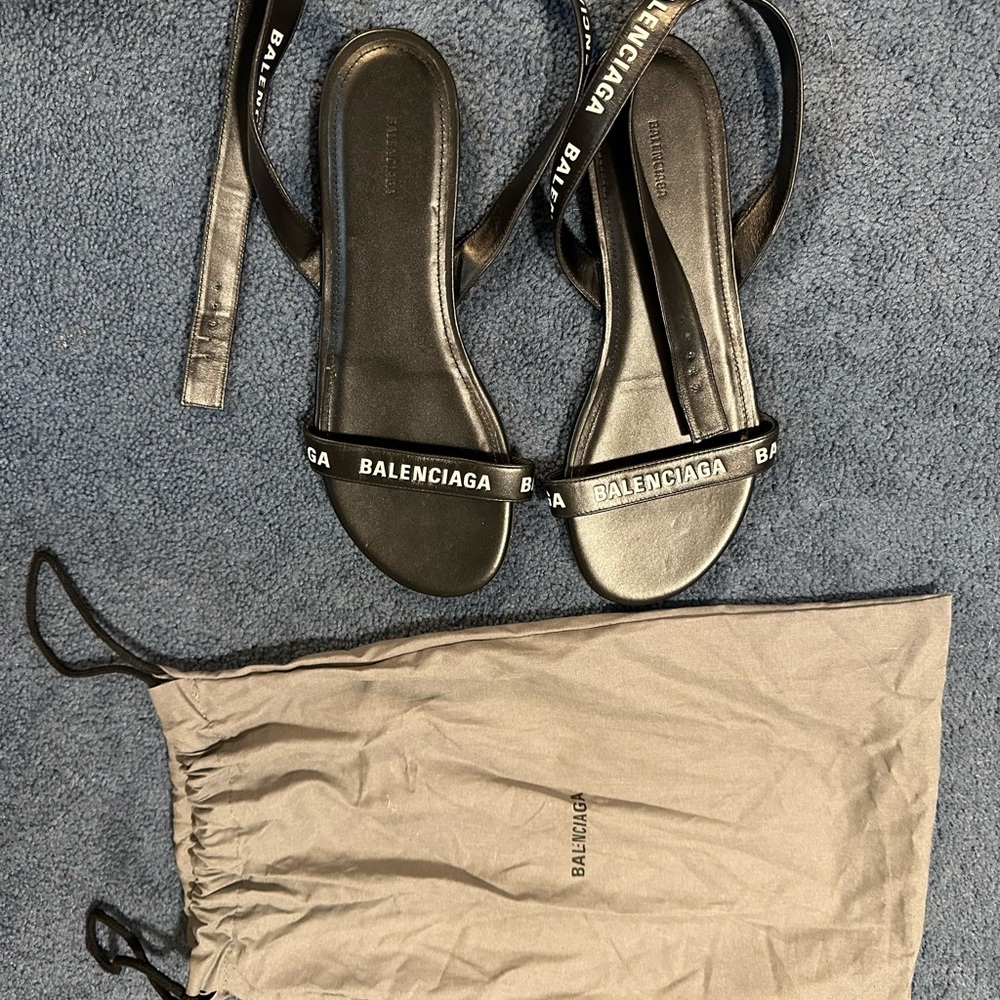 Balenciaga Black Sandals Sleek Minimalist Design - Picture 1 of 5